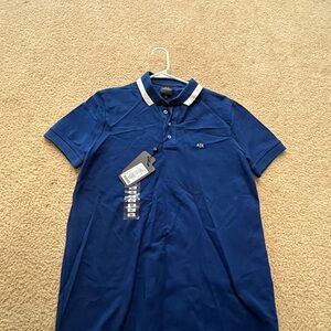 A|X Armani Exchange Polo Shirt Blue Size L New With Tags